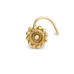 14k Solid Gold Sun Nose Stud Piercing Jewelry - Adele
