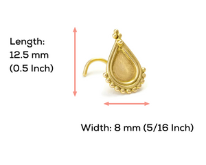 Large 14k Gold Ethnic Nose Stud Jewelry - Layla