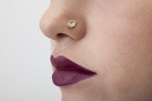 14k Solid Intricate Gold Nose Stud Jewelry - Elise