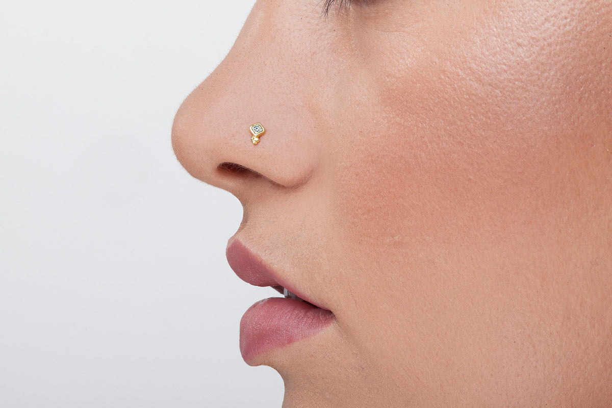 Diamond Nose Ring Emily Studio Meme Studio Meme Dainty Tribal Jewelry