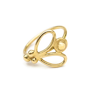 14K Solid Gold Butterfly Nose Ring Jewelry - Ashley