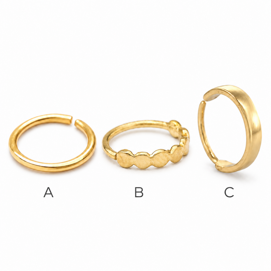 14K Gold Nose Hoop Collection | Classic, Disc & Wide Band