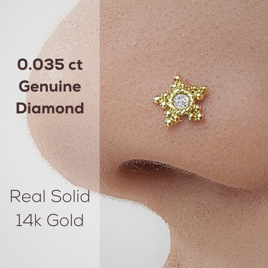 Star nose stud gold deals