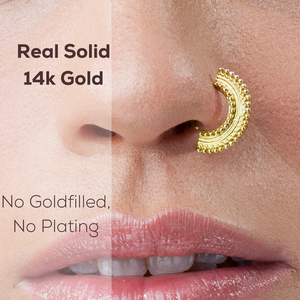Nostril Piercing Jewelry in Solid 14k Gold - Kwame