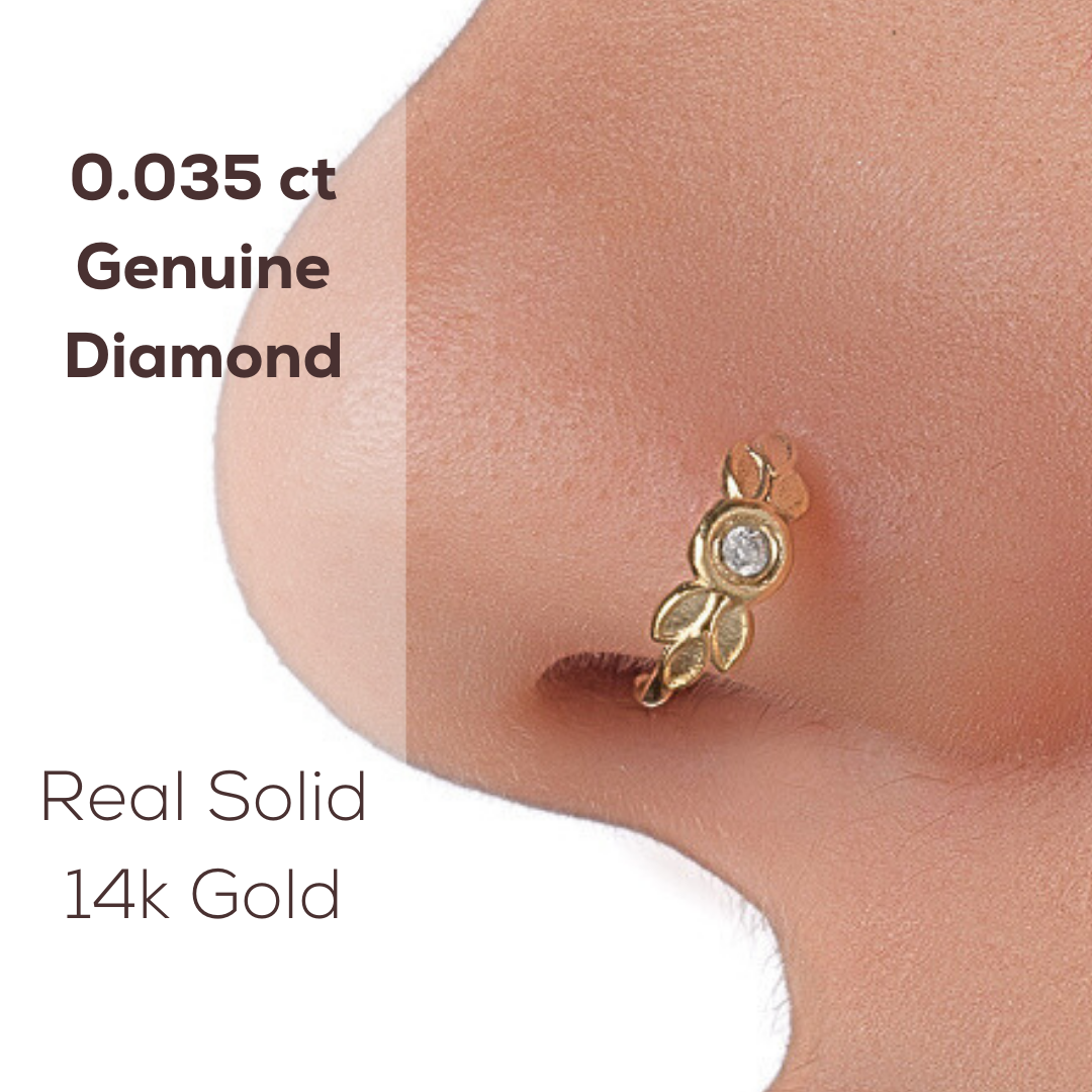 Gold diamond 2025 nose ring
