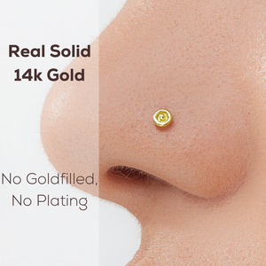 Tiny Circular Gold Nose Piercing Jewelry - Joe