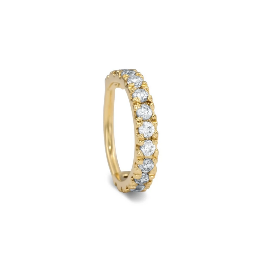 Diamond Nose Hoop – 14k Gold Nose Ring with 13 Genuine Conflict-Free Diamonds