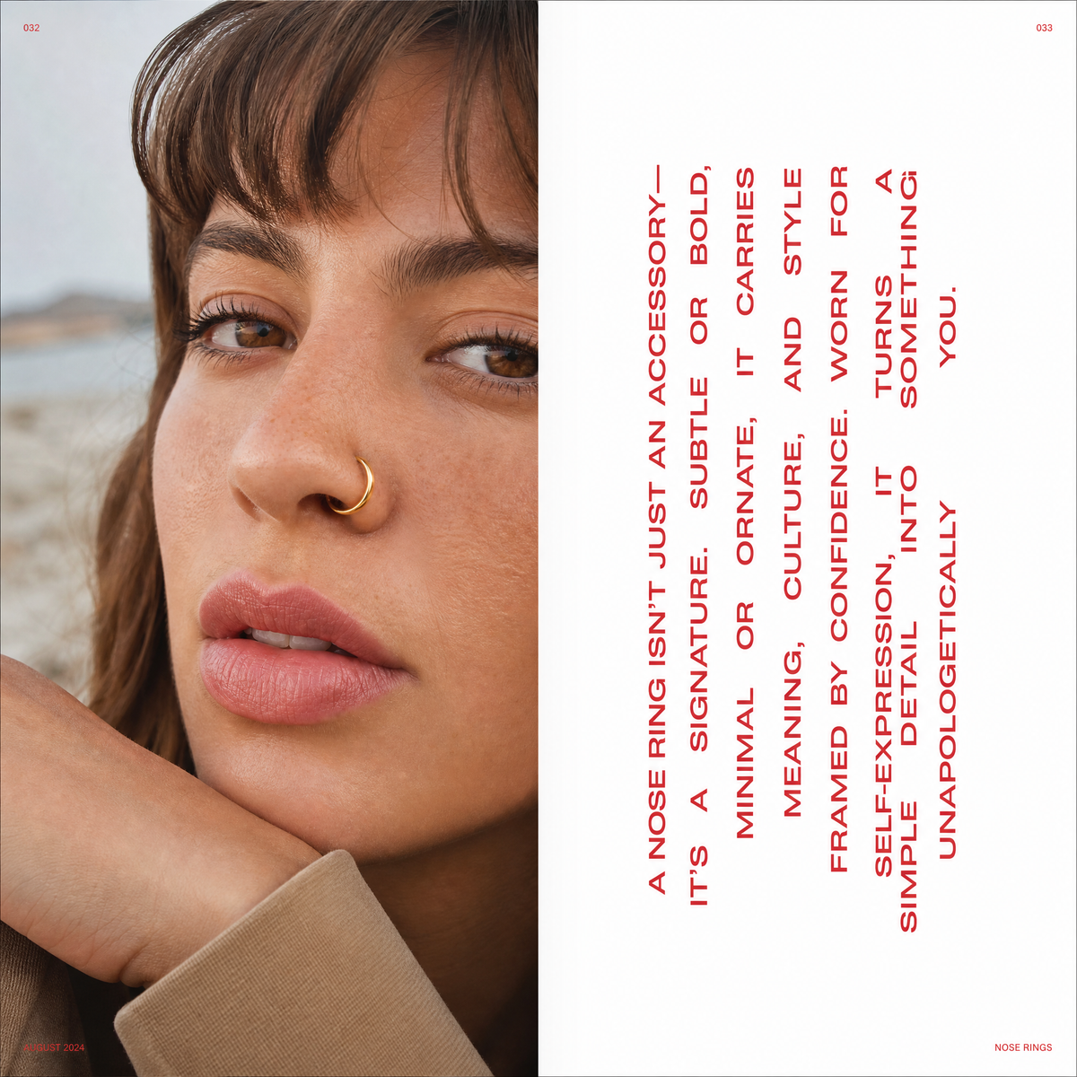 The image is a close-up of a woman's face, with a text overlay on the right side of the image.