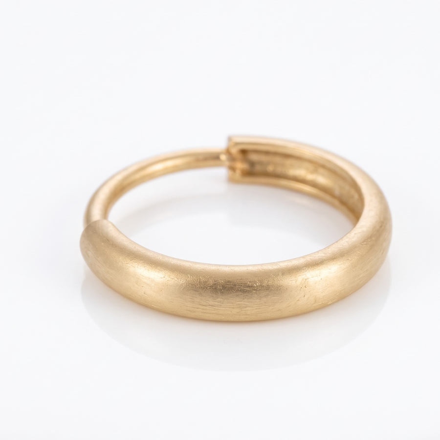 14K Gold Domed Nose Ring – Wide Solid Gold Hoop, Nickel Free
