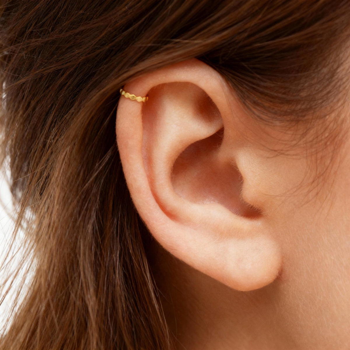 Gold Helix Hoop - Solid 14k Gold Cartilage Ring | Dainty Small Hoops