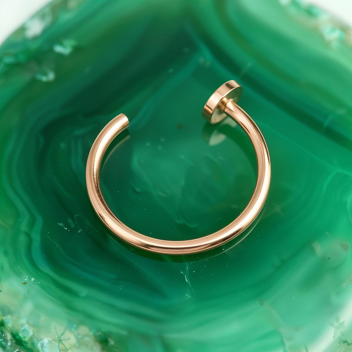 14k Gold Nose Hoop – Handcrafted Small Gold Hoop With Comfortable Fit & Hand-Smoothed Tips