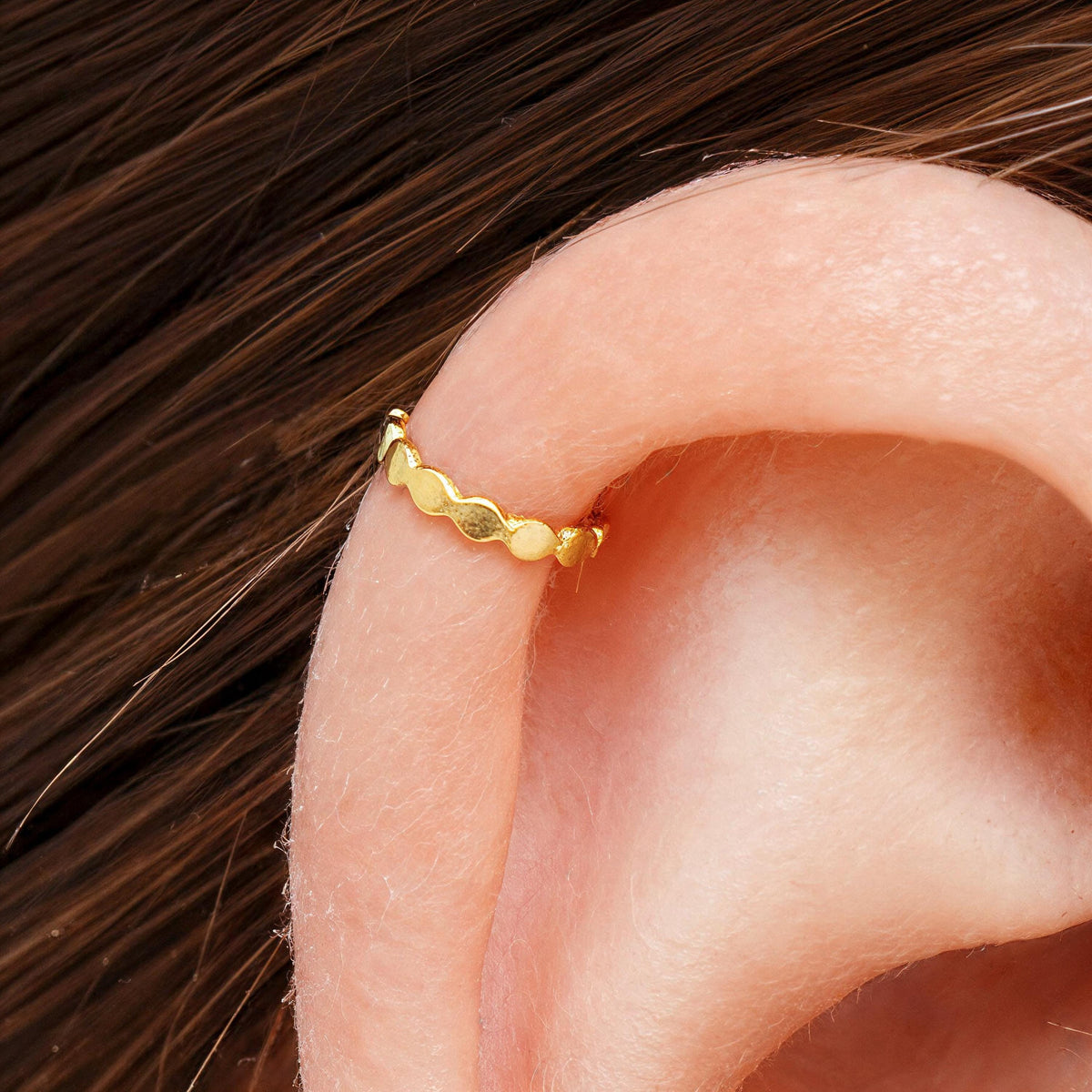 Gold Helix Hoop - Solid 14k Gold Cartilage Ring | Dainty Small Hoops
