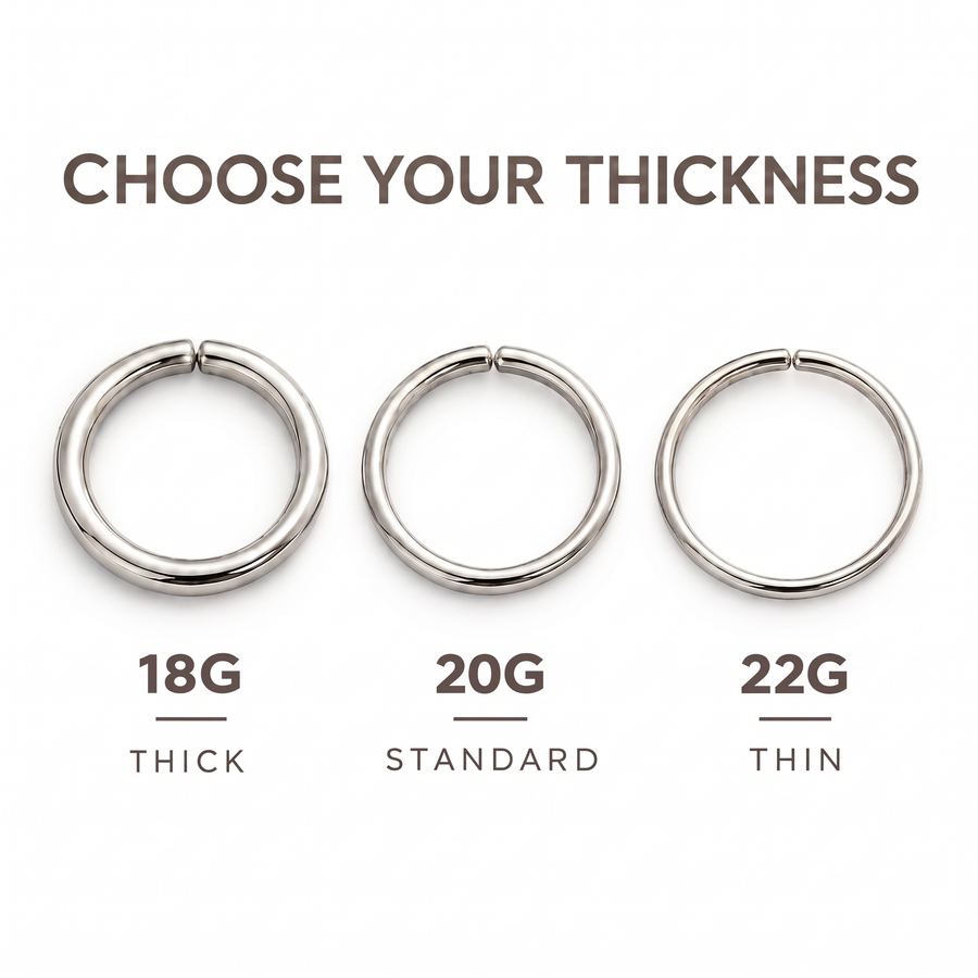 White Gold Nose Hoop - Small Seamless Endless Ring