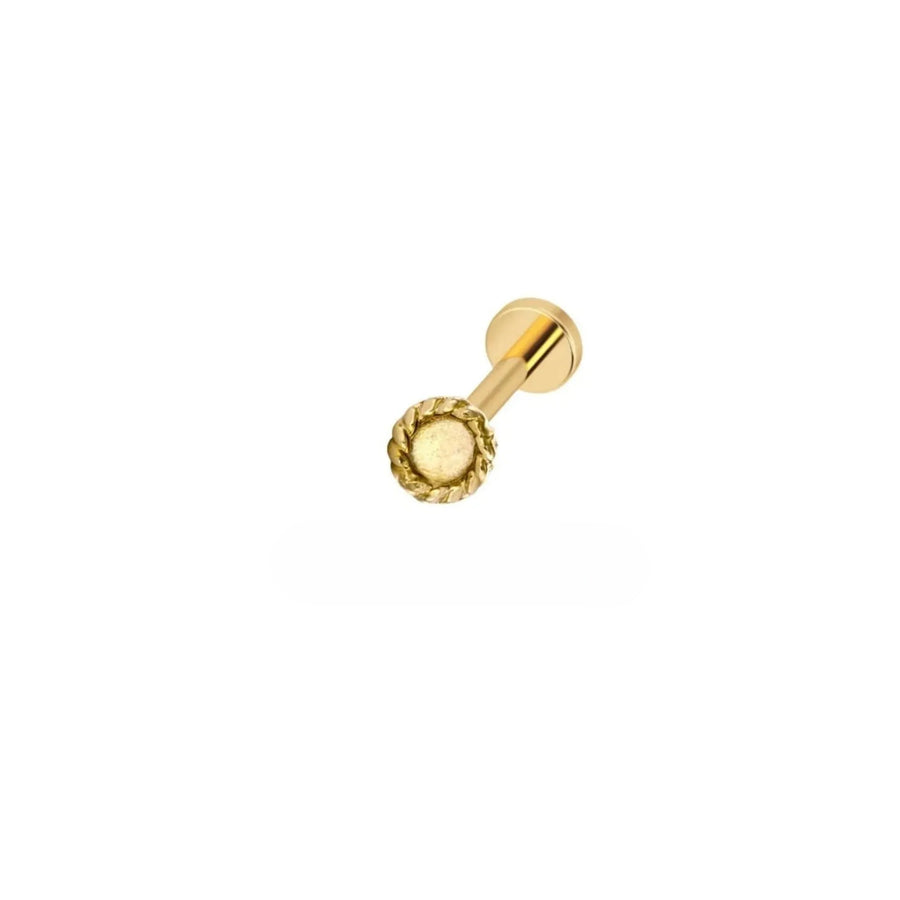 Tragus Piercing Stud - 14k Gold Solid Flower Shaped Cartilage Ear Jewelry