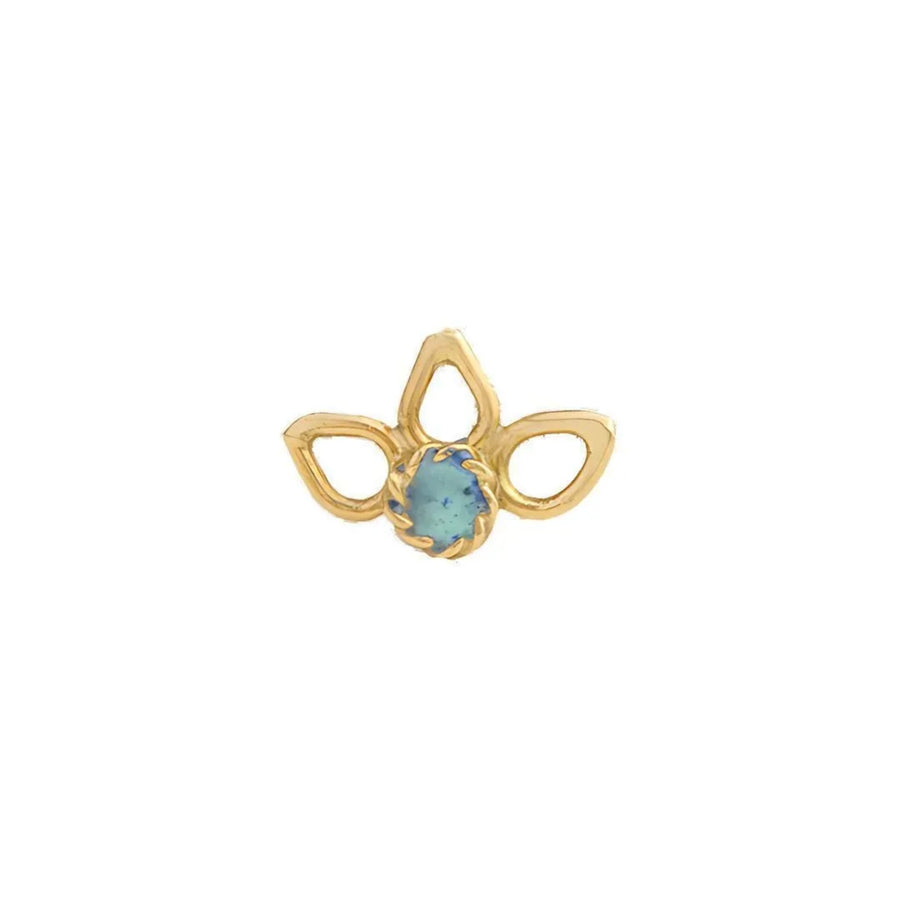 Tragus Piercing Stud – 14k Threaded Stud Gold Lotus Flower, 16 Gauge Piercing