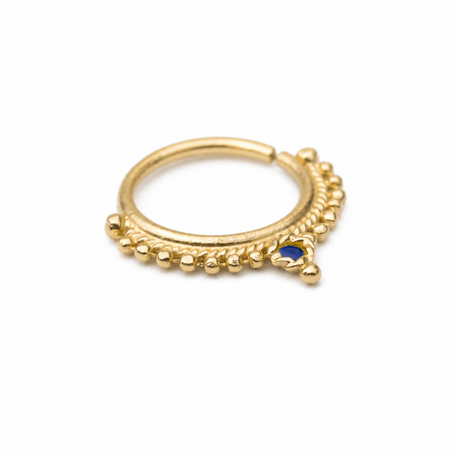 Indian Nose Ring - Dainty 14k Gold Hoop | Handmade Small Gold Hoop For Nostril & Septum