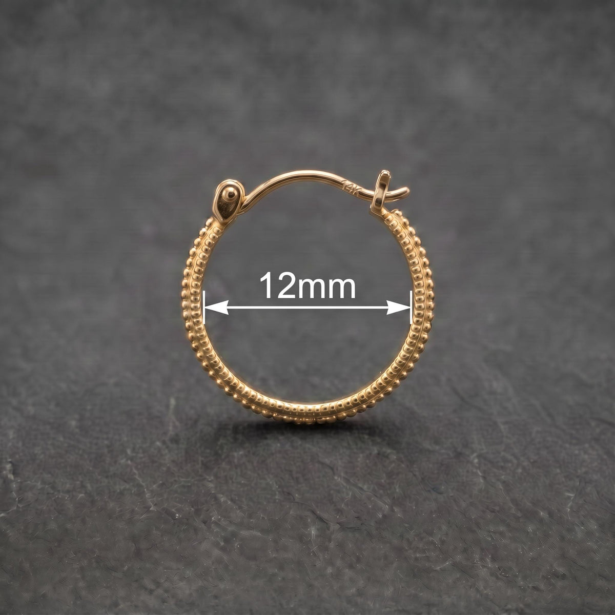 12mm hoop earring - 14k gold