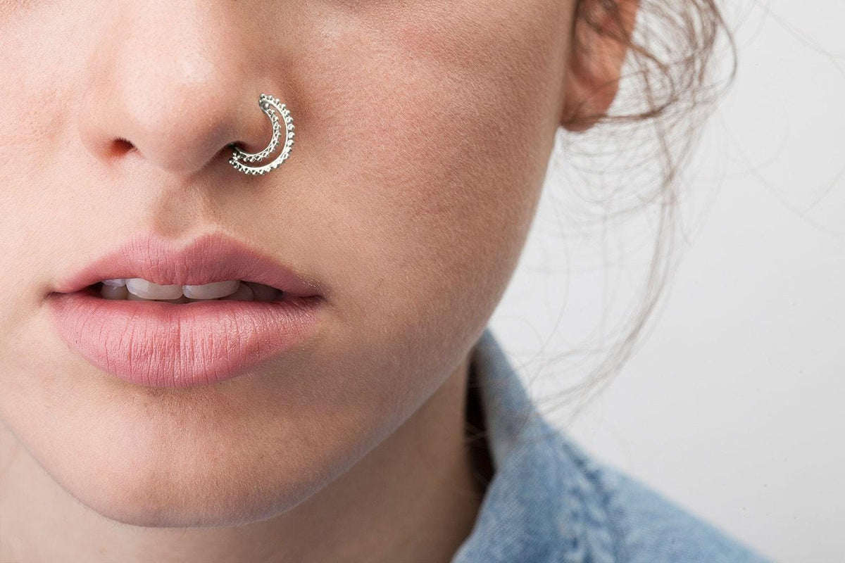 Sterling Silver Nose Hoop - Handmade 20 Gauge Dainty Silver Nose Ring