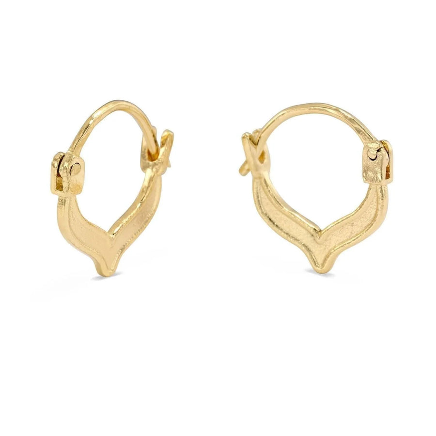 Chevron Hoop Earrings – Solid 14k Gold Hoops | Yellow, Rose & White Gold