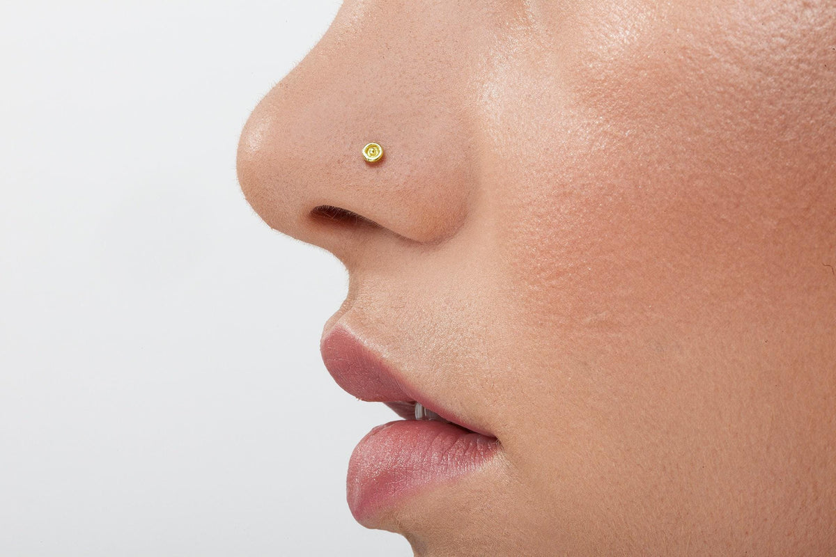 A close-up of a person's face, focusing on their nose and mouth area.