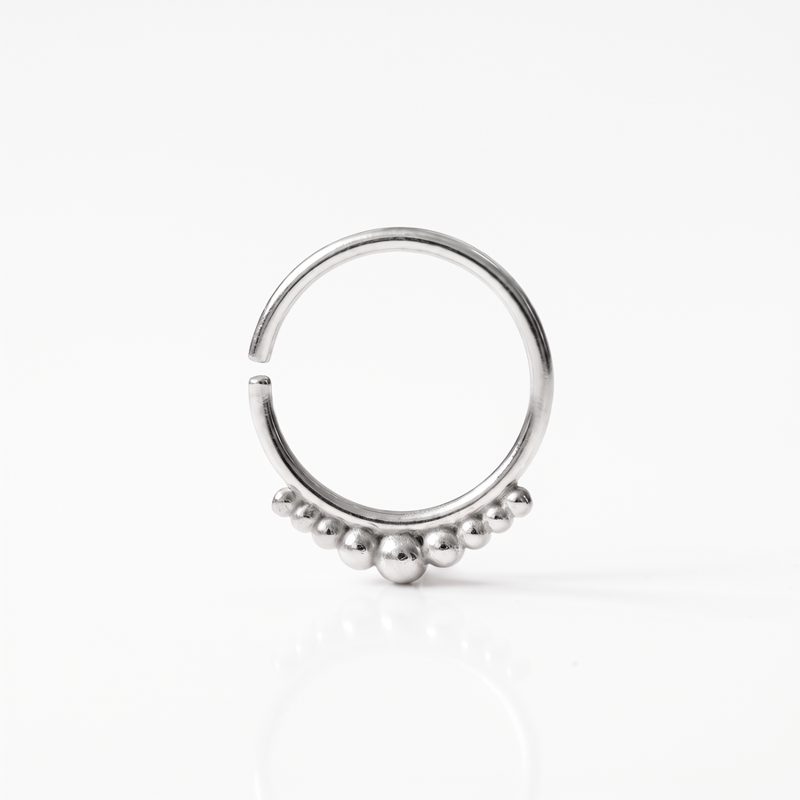 Silver Nose Ring - Handmade 925 Sterling Silver Hoop | Tribal Boho Nose Jewelry