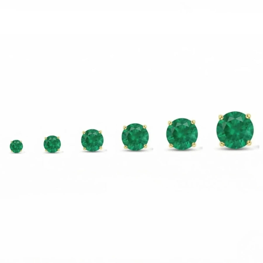 Emerald Nose Stud | Natural Gemstone Jewelry - Solid Gold Nose Stud with Secure Prong Setting