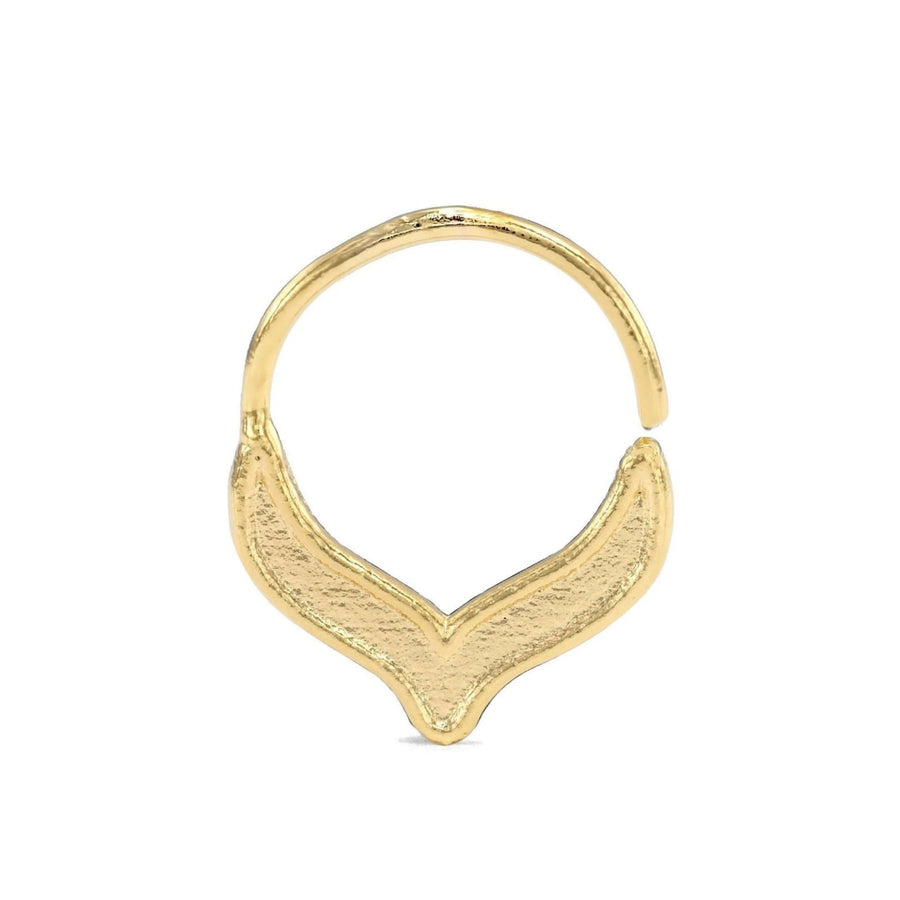 14k Gold Daith Ring – Solid Gold Cartilage Hoop | Whale Tail Earring, Nickel Free