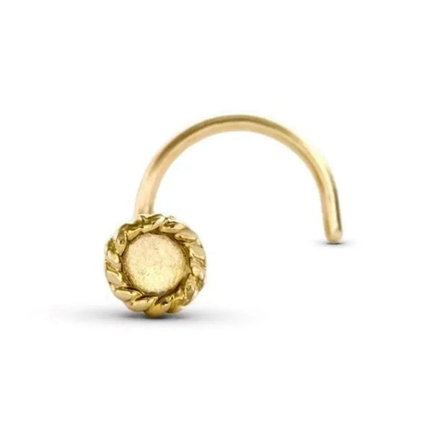 14k Gold Nose Stud - Minimalist Solid Gold Nose Ring, Delicate Handmade Jewelry