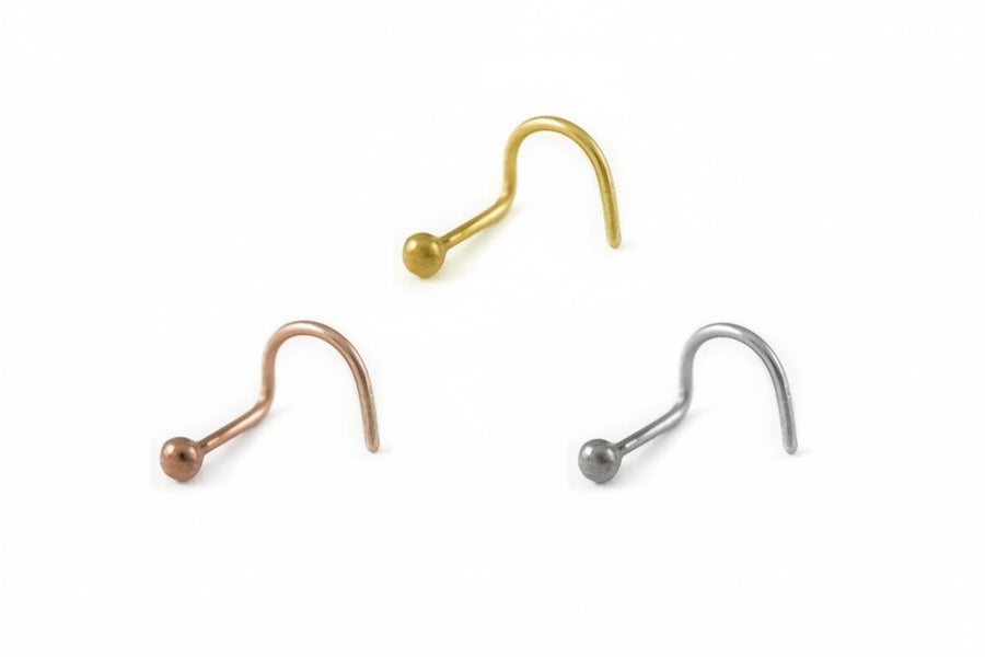 Solid Gold Nose Stud - Minimalist Tiny Ball Stud | 14k, 18k, 22k Options