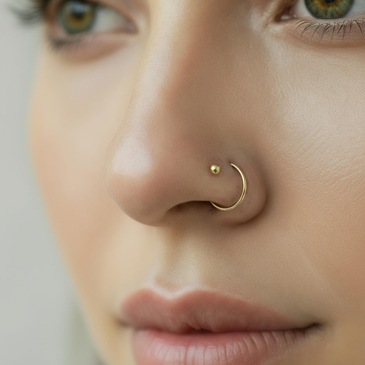 A close-up of a person's face, focusing on their nose and lips.
