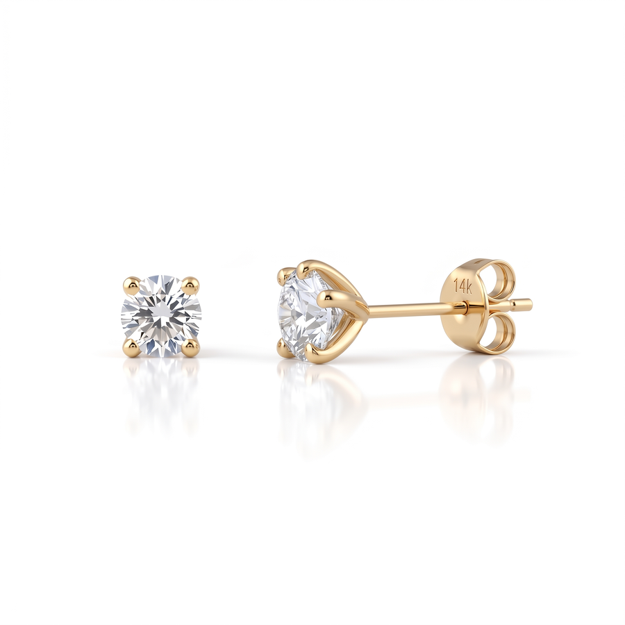 Tiny Natural Diamond Stud Earrings · Solid Gold Martini Studs · Minimal Fine Jewelry