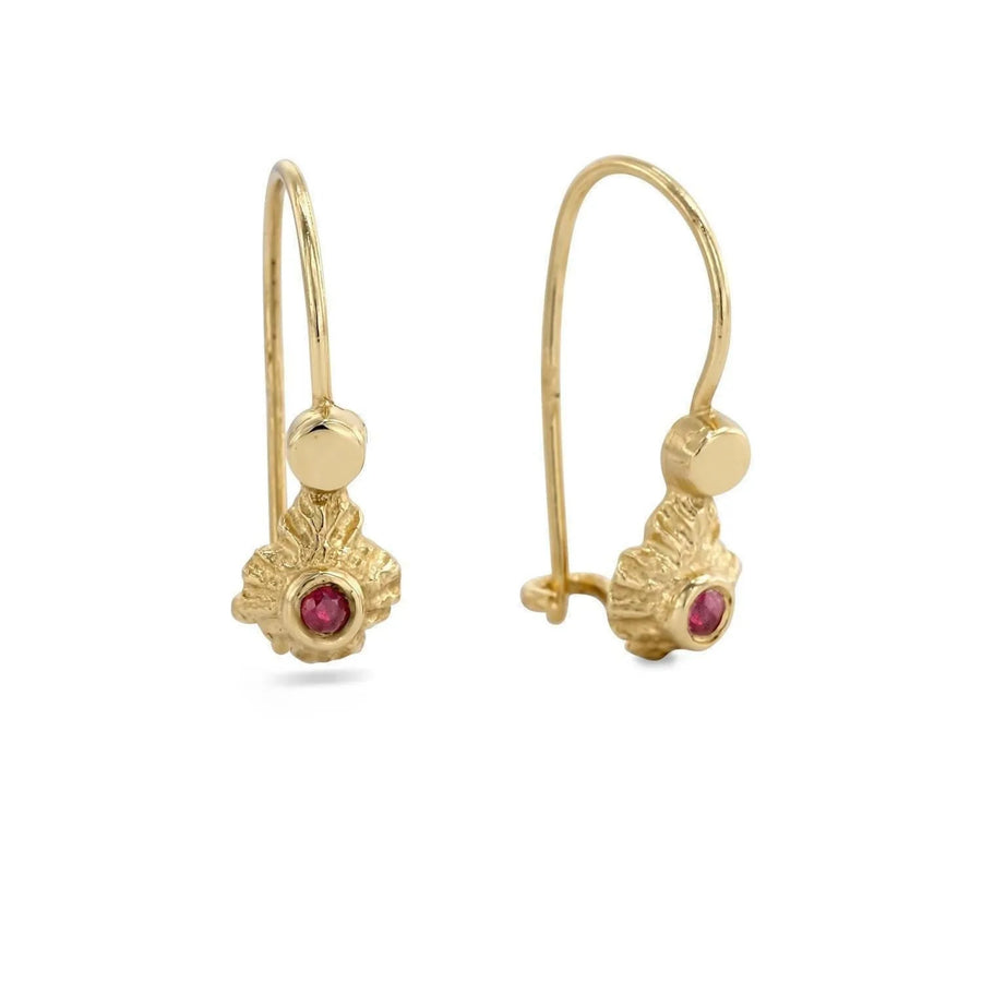 14k Gold Ruby Earrings – Dangle Conflict-Free Rubies, Solid Gold Dangles