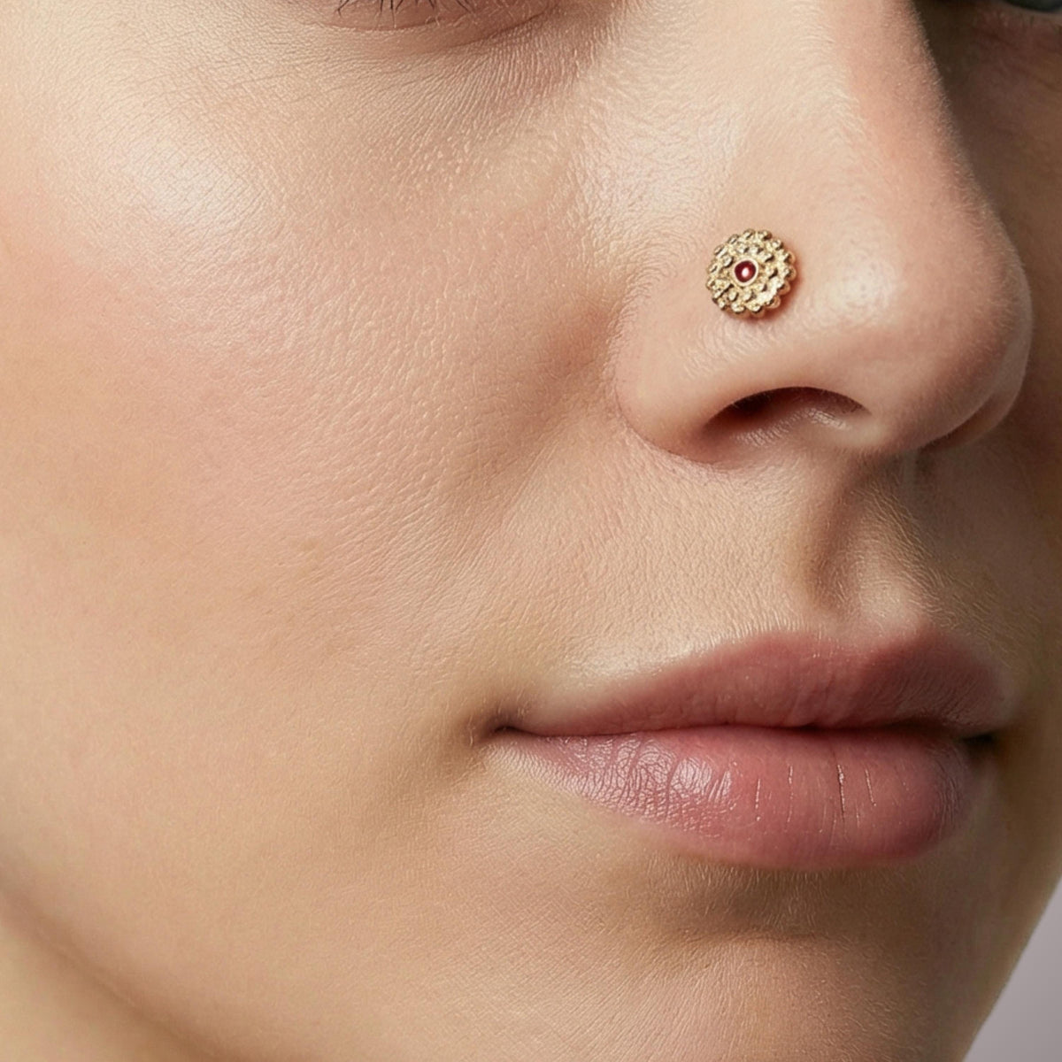 A close-up of a person's face, focusing on their nose and lips.