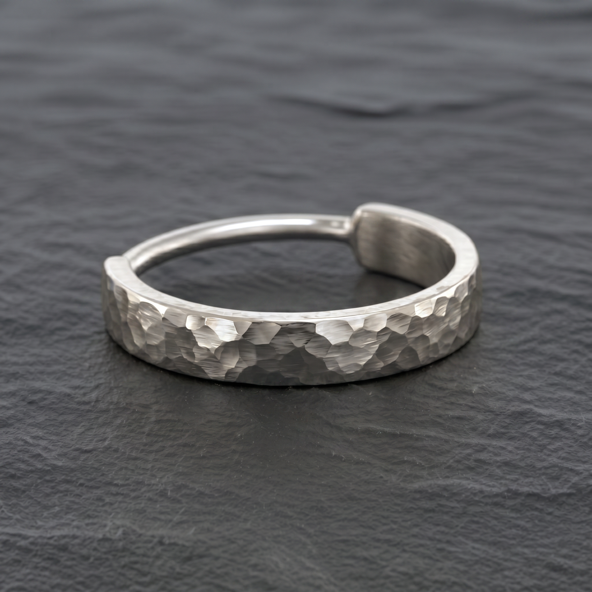 Silver Nose Ring for Men · Hammered Men's Nose Hoop