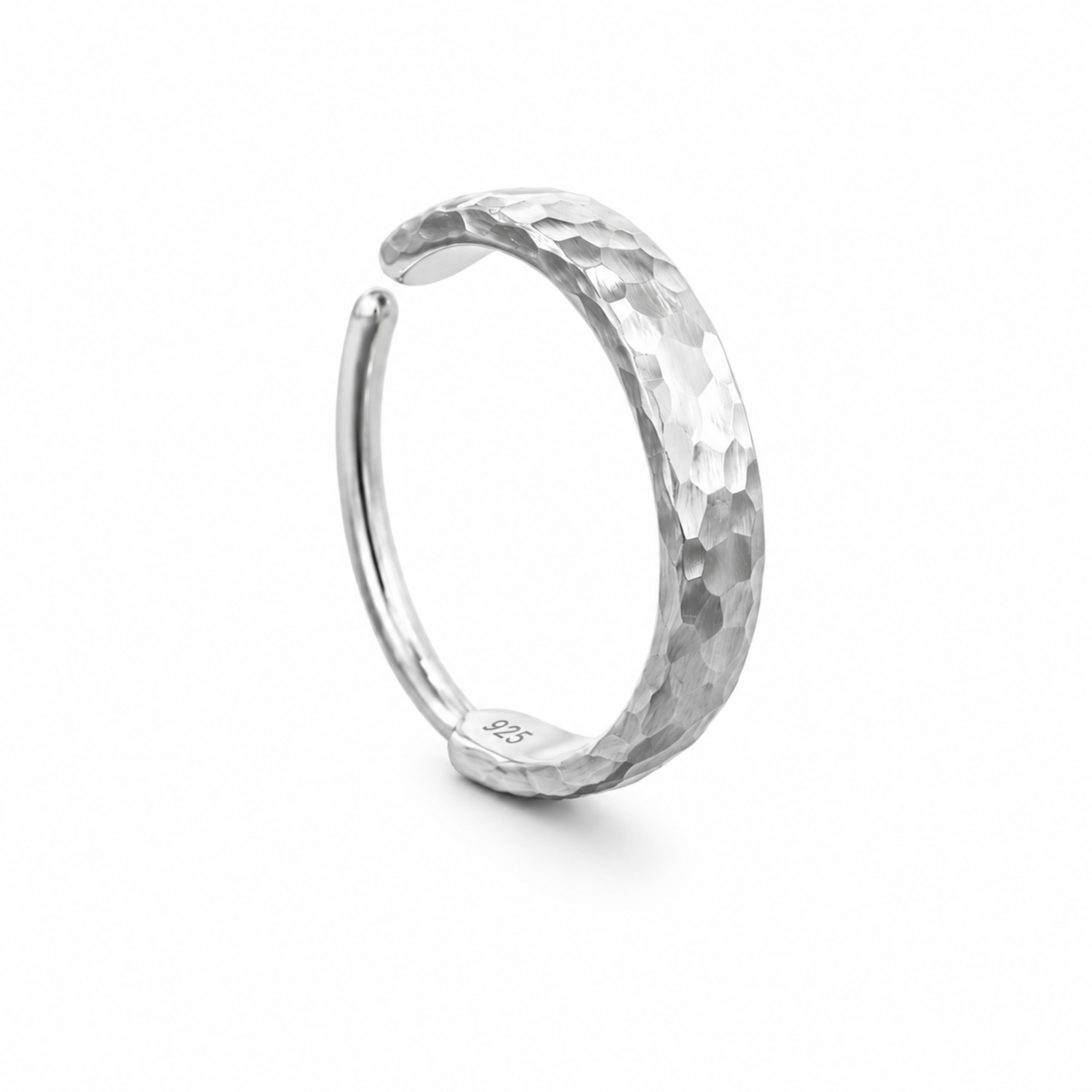 Silver Nose Ring for Men · Hammered Men's Nose Hoop
