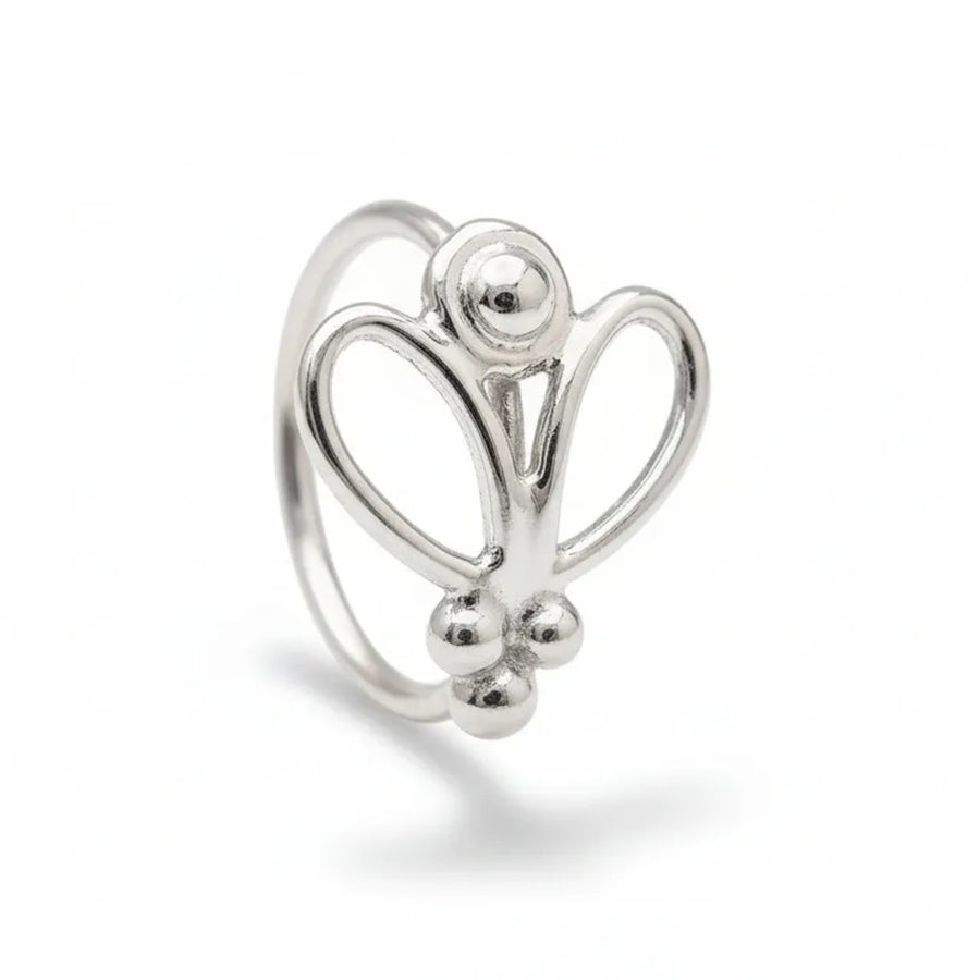 Sterling Silver Nose Hoop - Butterfly Design, 20 Gauge Small Dainty Jewelry