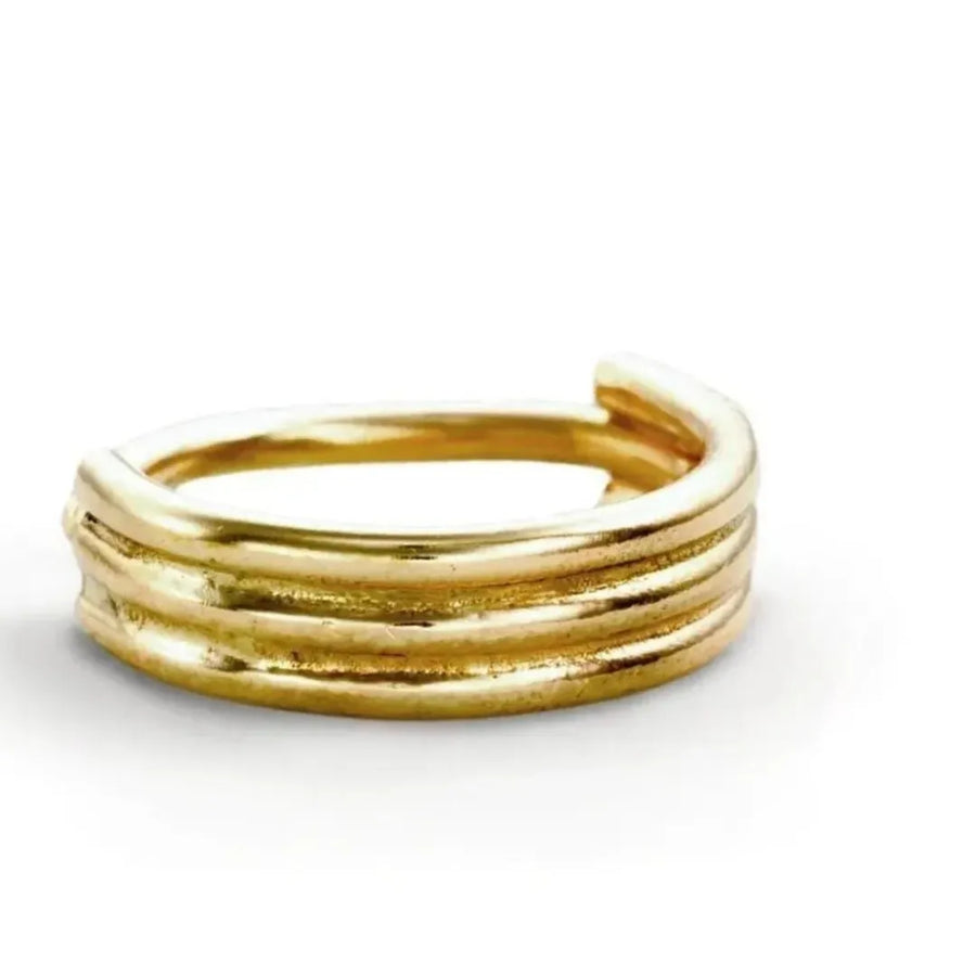 14k Gold Cartilage Earring - Solid Gold Helix Hoop, Dainty Snug Fit