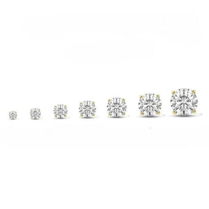 a series of diamond sizes, ranging from 1.5 mm to 5 mm, with each size represented by a corresponding diamond. The text above the image reads "Select Diamond By Size".