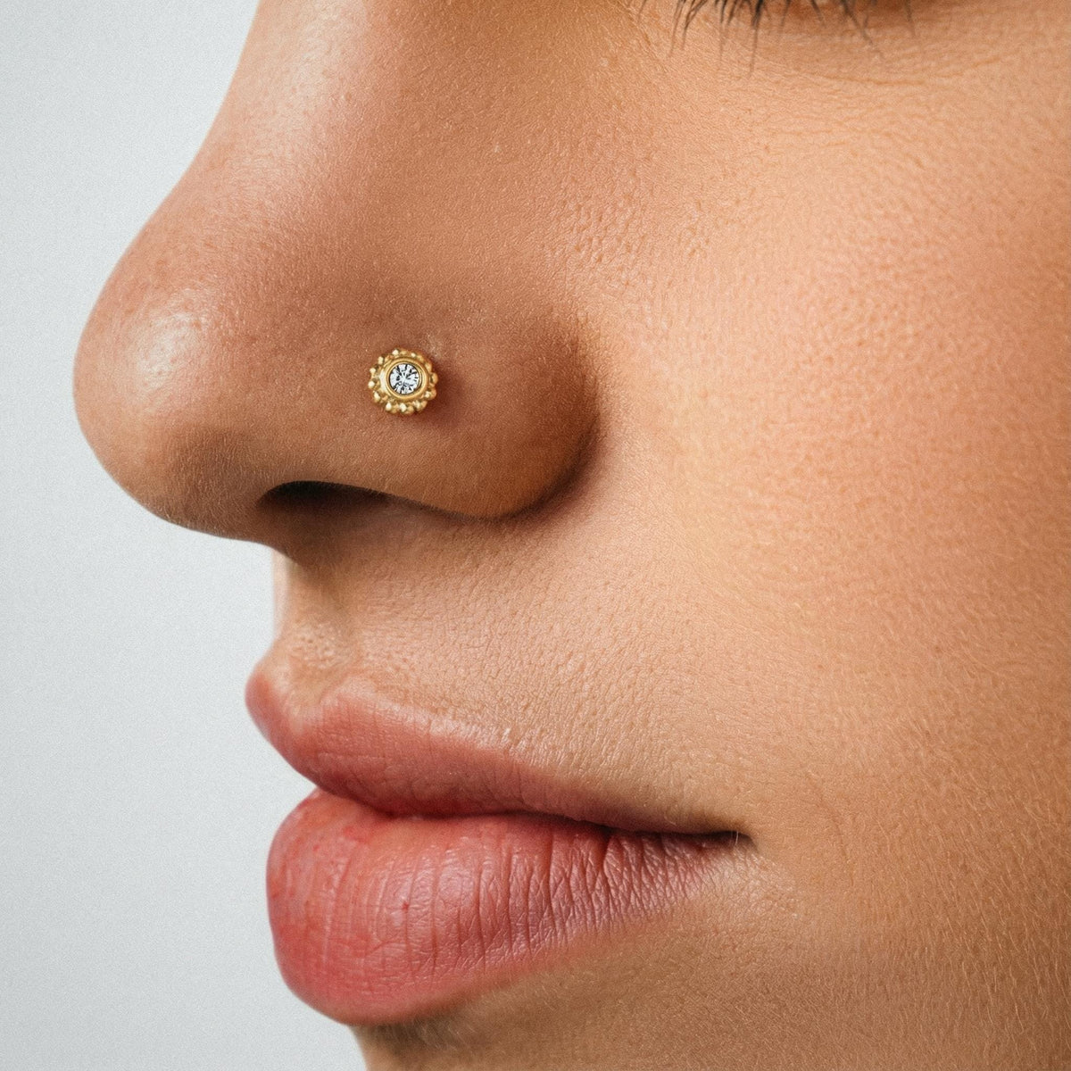 Diamond Nose Stud - Customizable 14k Gold, 2mm Fair Trade Diamonds | Yellow, Rose, White