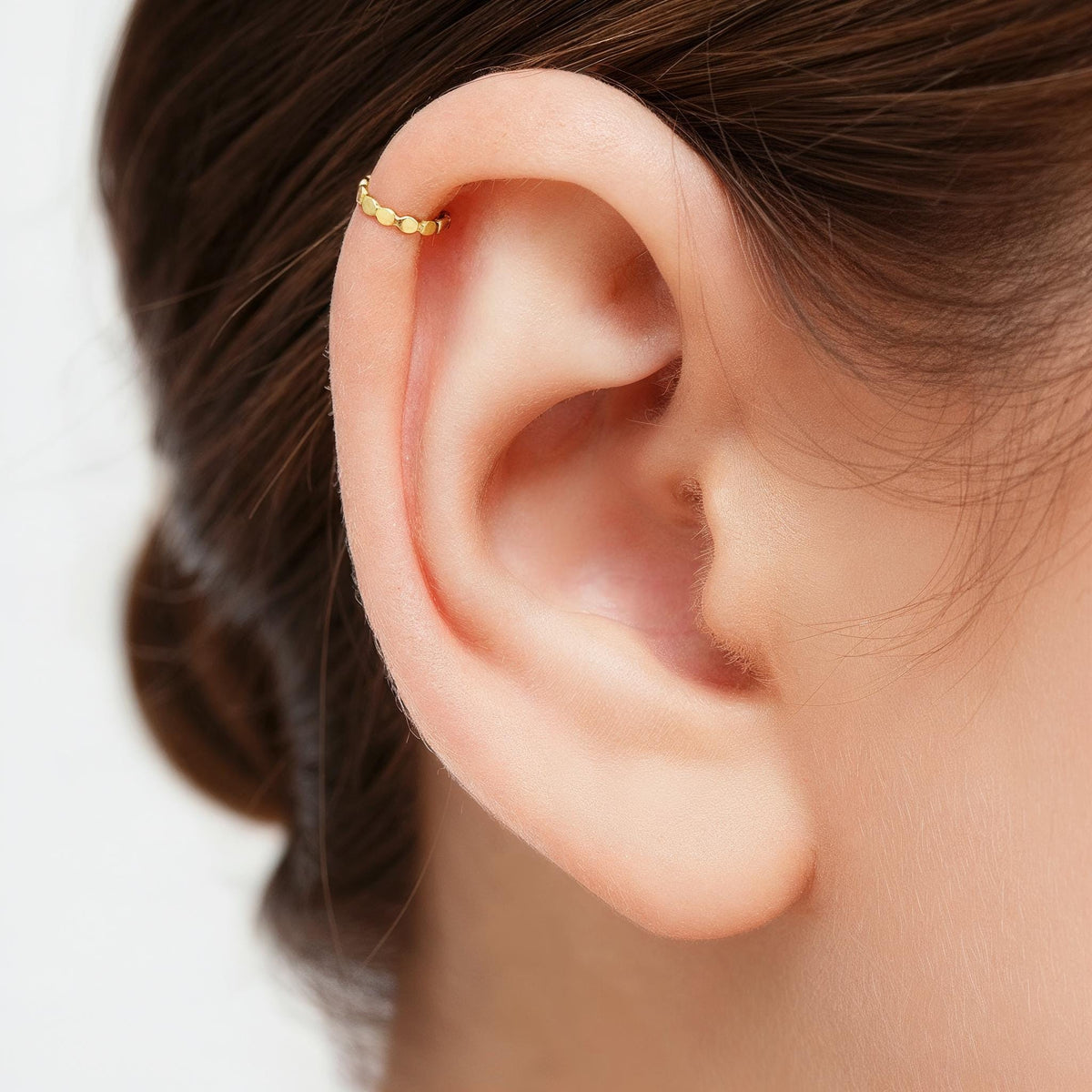 Gold Helix Hoop - Solid 14k Gold Cartilage Ring | Dainty Small Hoops