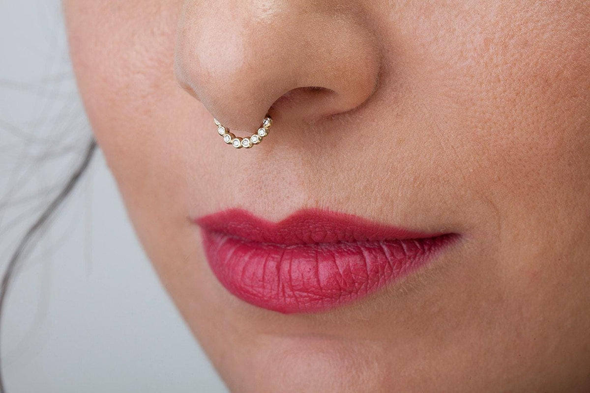 A close-up of a person's face, focusing on their lips and nose.