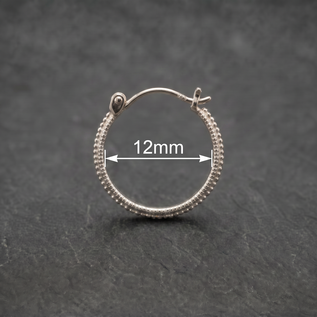 12mm silver earring