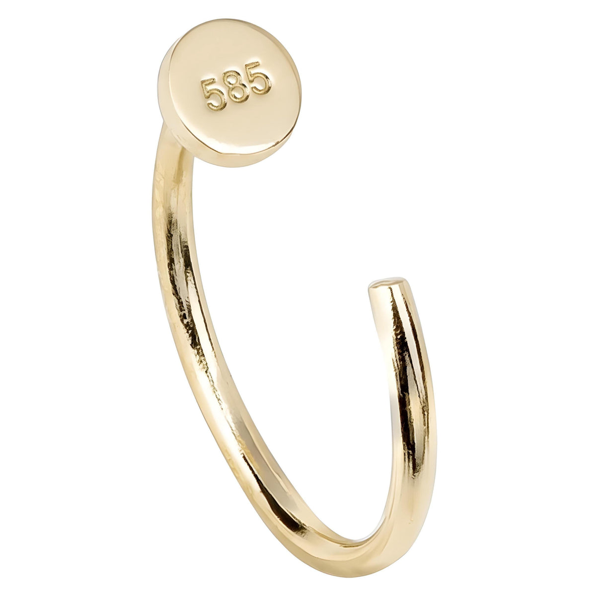 14k Gold Nose Hoop – Handcrafted Small Gold Hoop With Comfortable Fit & Hand-Smoothed Tips