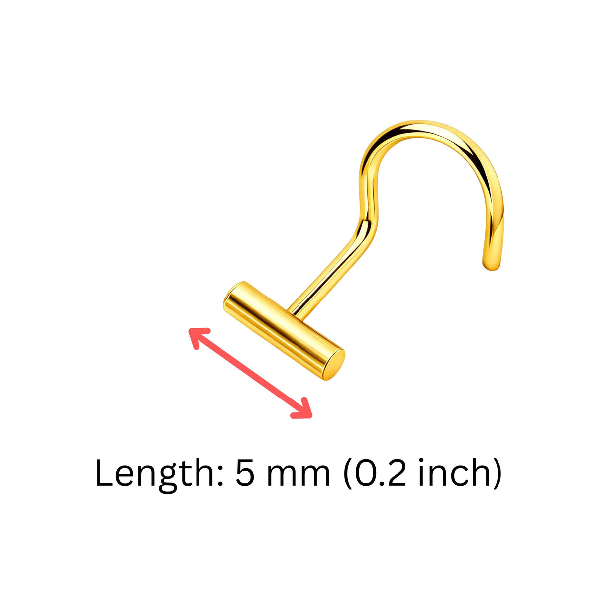 Gold Nose Stud – Minimalist Nose Ring in 14k Gold Jewelry | Handcrafted Bar