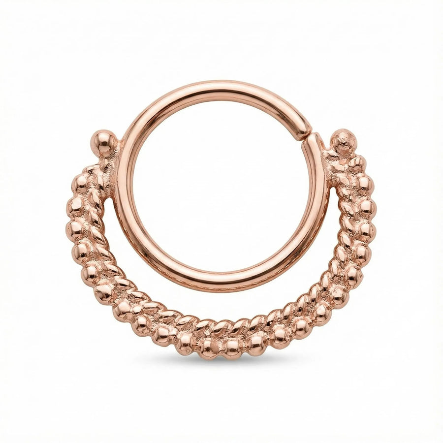 Rose Gold Nostril Hoop - Solid 14k Gold Tribal Style Nose Ring | Nickel Free