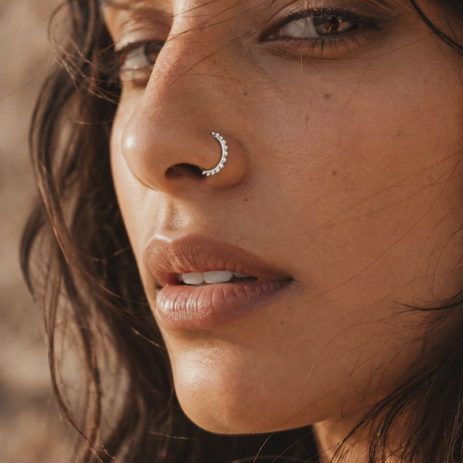 Silver Nose Ring | Handmade Sterling Silver Hoop - 20 Gauge Custom Size