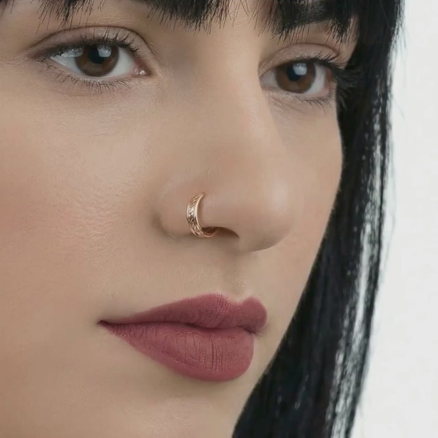 14k Gold Nose Ring | Handmade Gold Piercing, Tribal Nose Jewelry & Piercing Gift Box