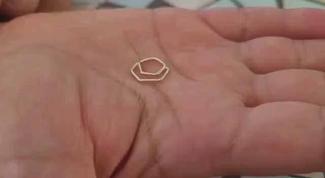 14k Gold Daith Earring – Solid Gold Cartilage Ring | Geometric Handmade Jewelry