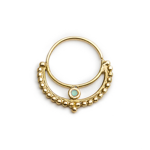 14k Gold And Enamel Crafted Septum Nose Ring Jewelry - Luna