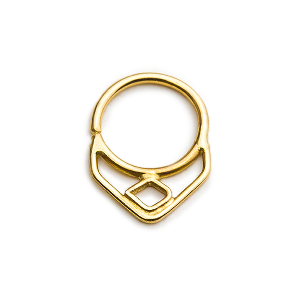 14k Gold Cartilage Ring – Geometric Ear Jewelry | Hypoallergenic, Handcrafted